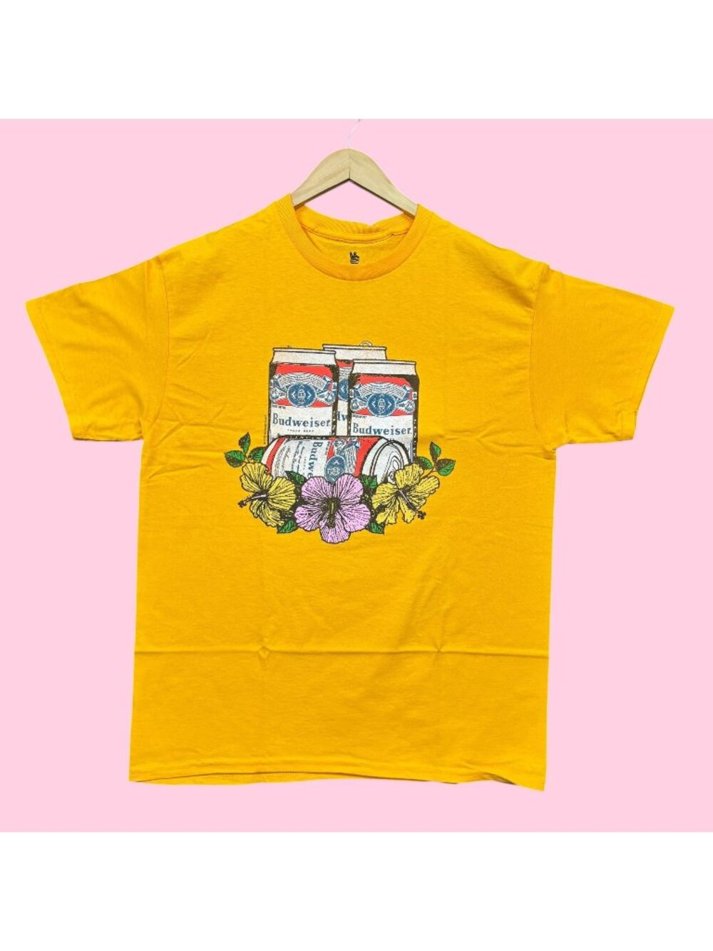 Budweiser King of Beers Floral Crown Can Poster Tee M